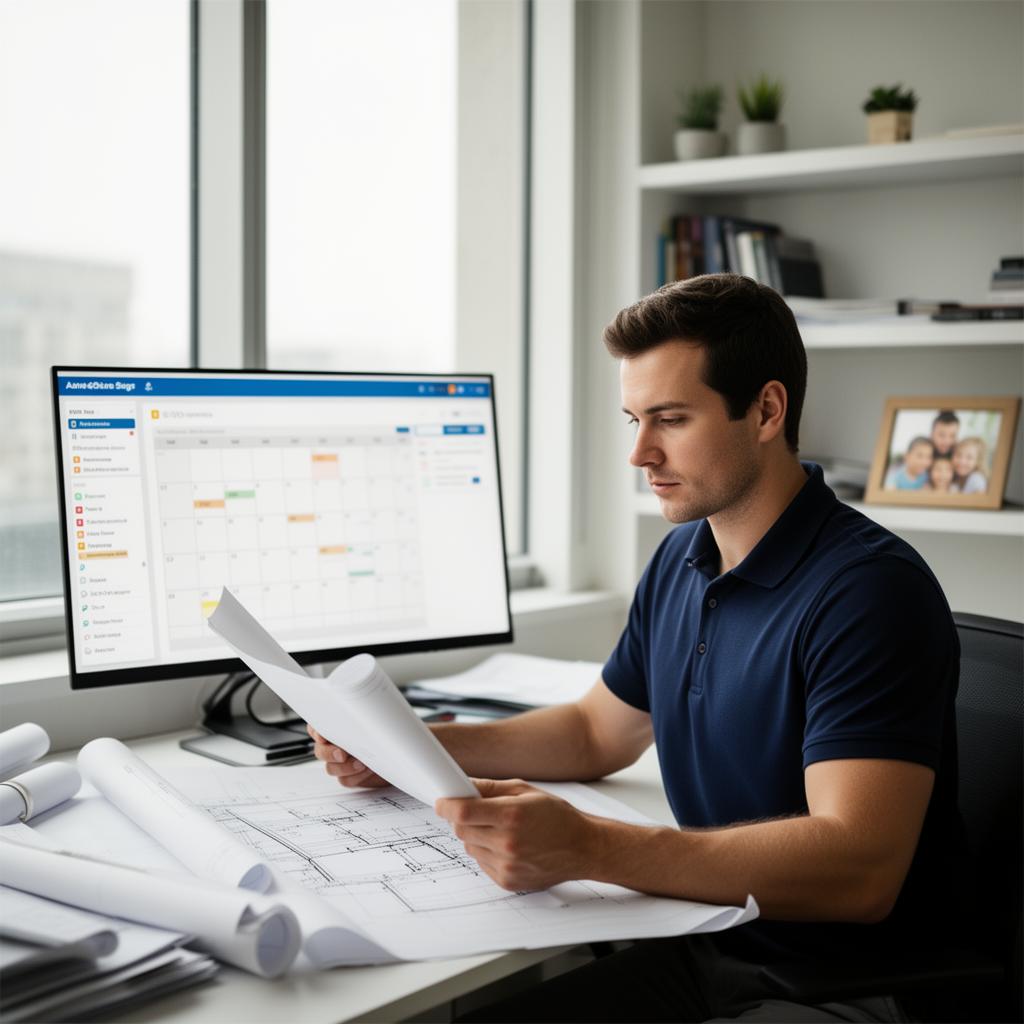 Organized contractor operating like a CEO with dashboards, plans and family balance